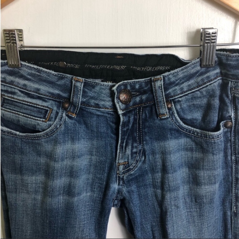 Express Rerock Low Rise Boot Cut Jeans Size: 2 - Picture 5 of 8